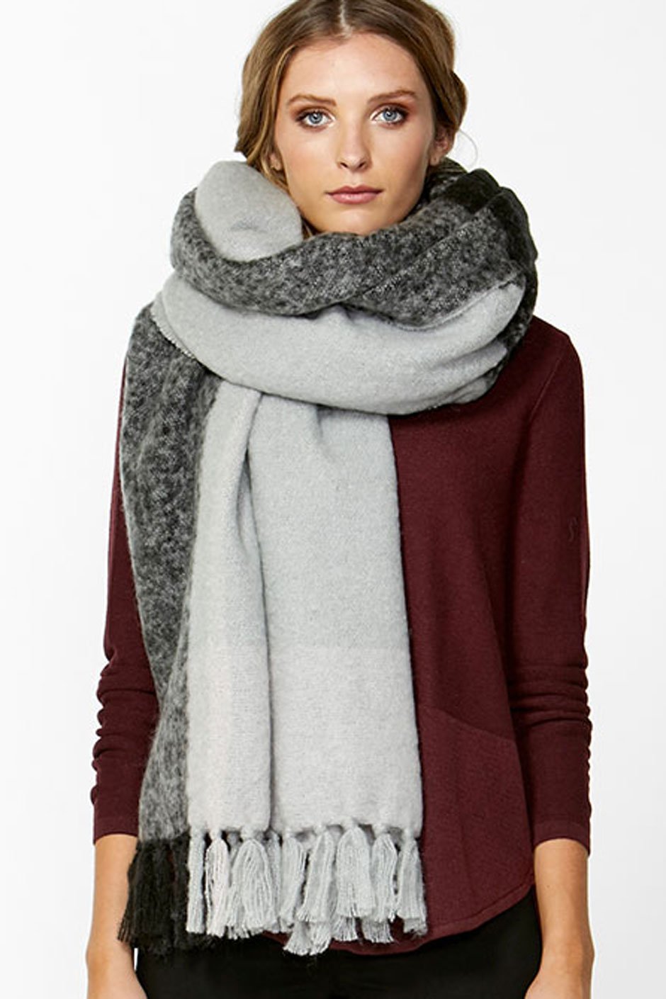 [TEST] Textured Knitted Fringe Scarf
