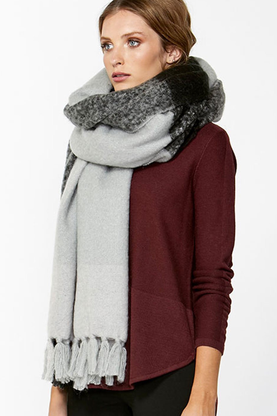[TEST] Textured Knitted Fringe Scarf