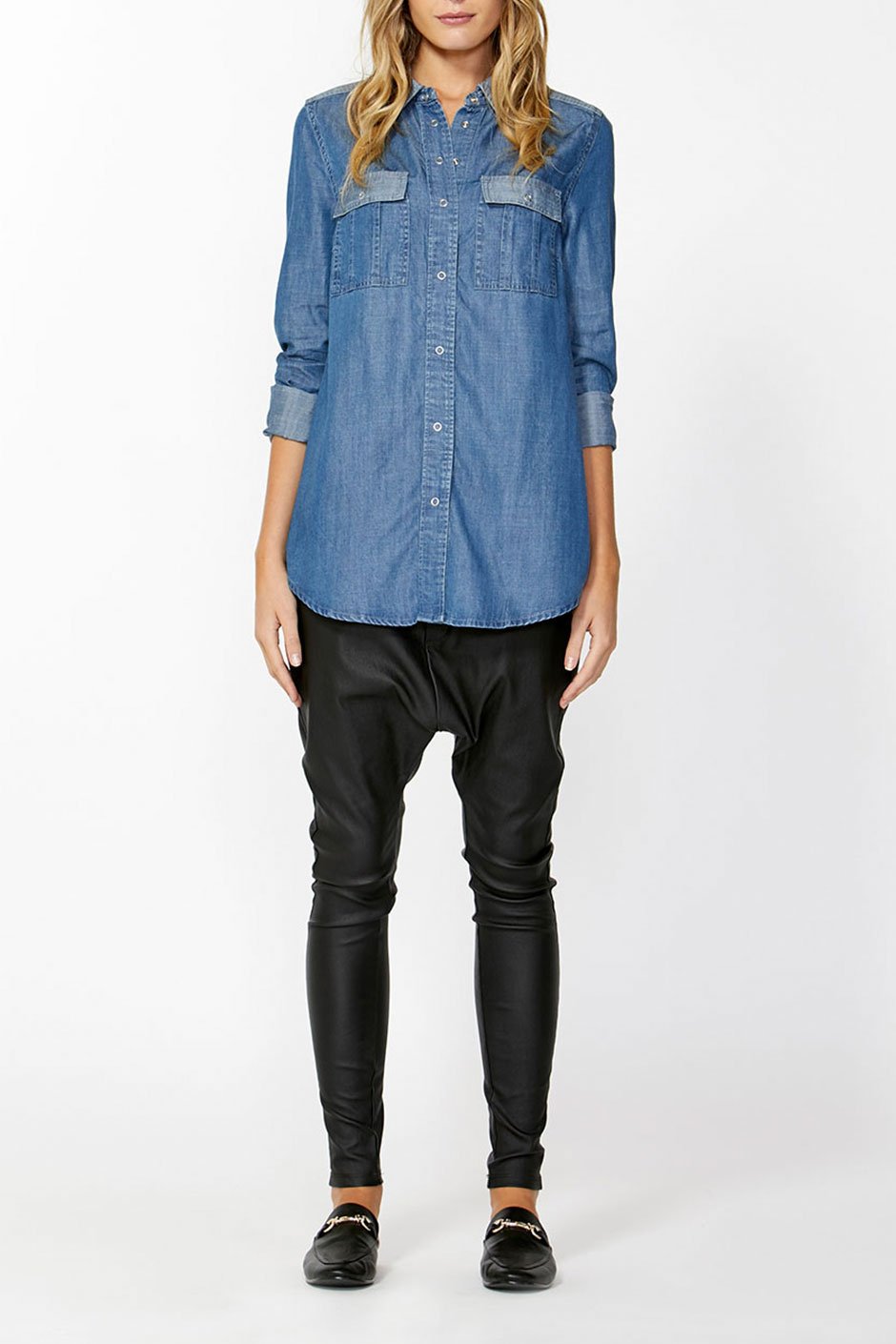 [TEST] Zoey Two Tone Chambray Shirt