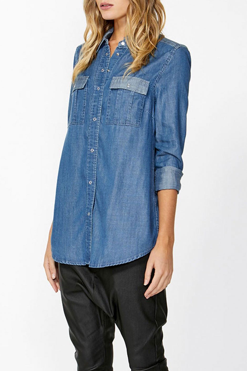 [TEST] Zoey Two Tone Chambray Shirt