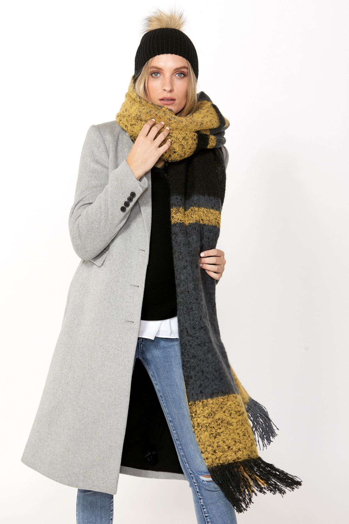 [TEST] Wide Scale Plaid Check Scarf