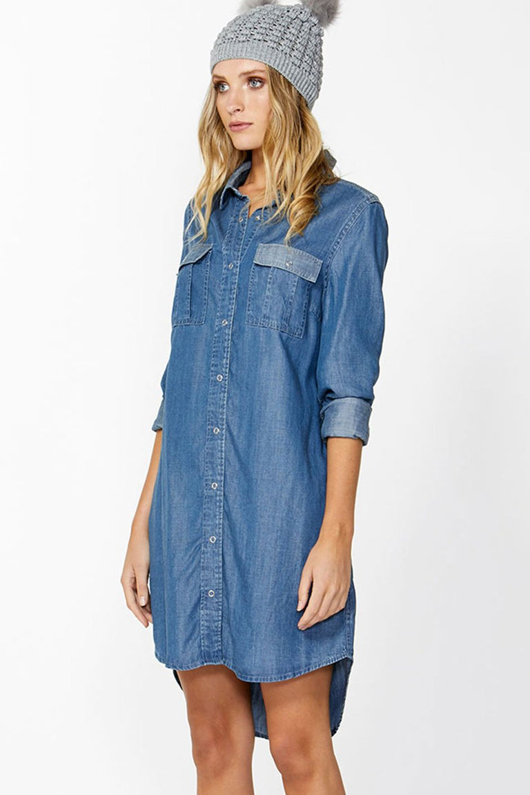[TEST] Jacquelin Chambray Shirt Dress