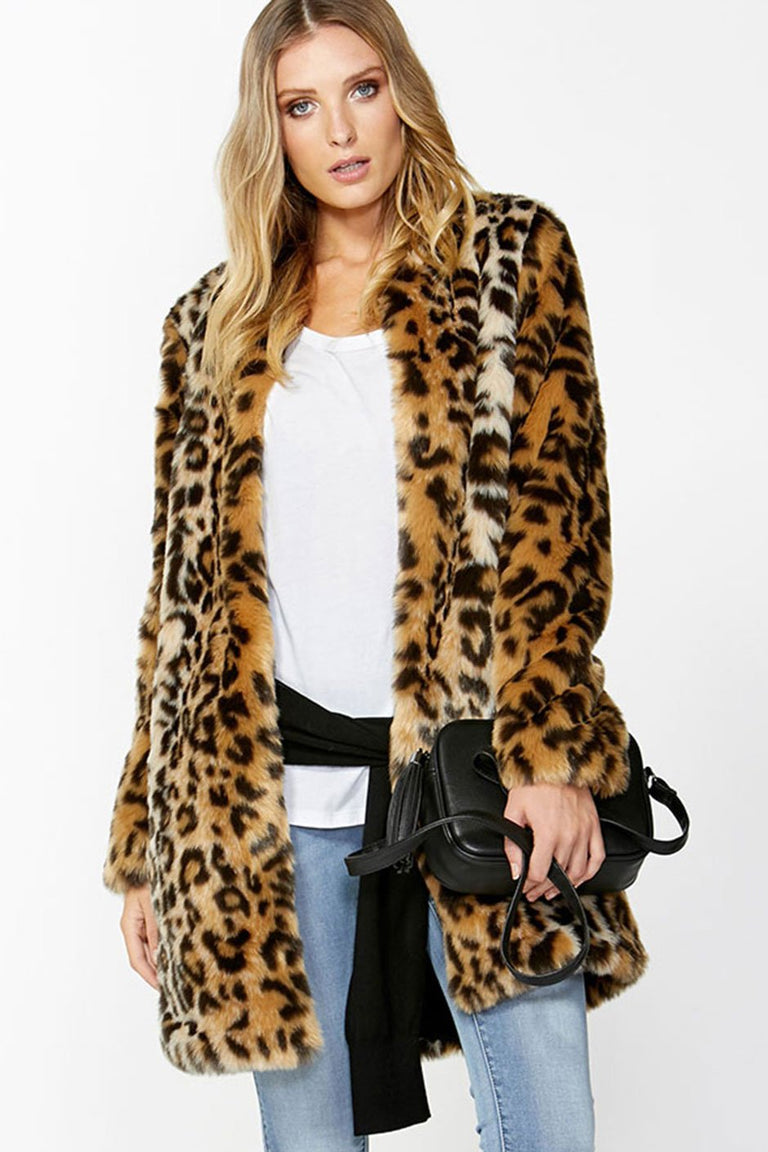 [TEST] Susie Print Faux Fur Coat