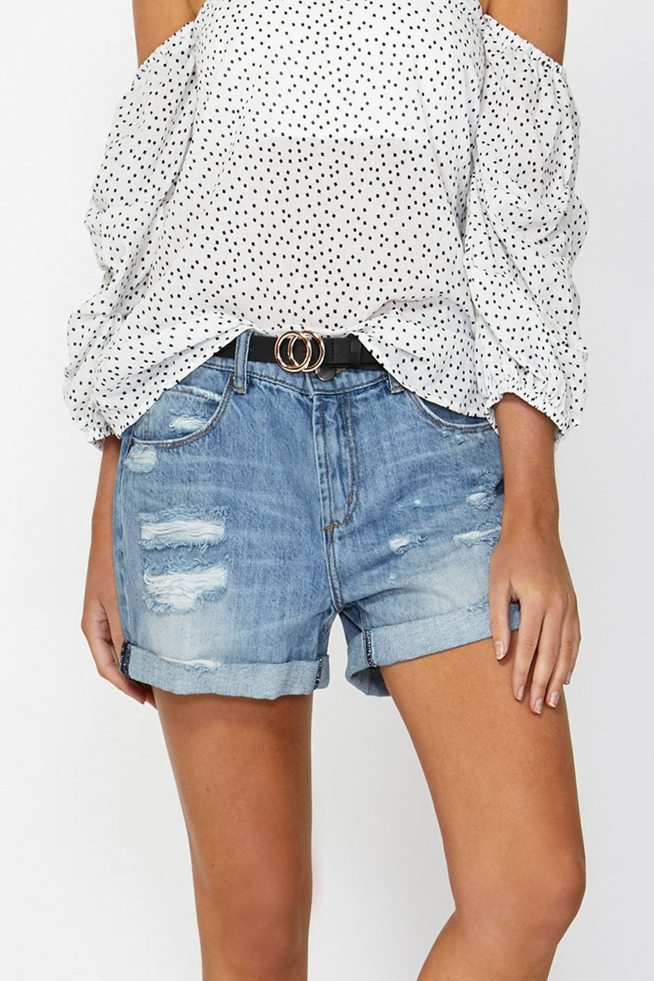[TEST] Leah Distressed Cuffed Short