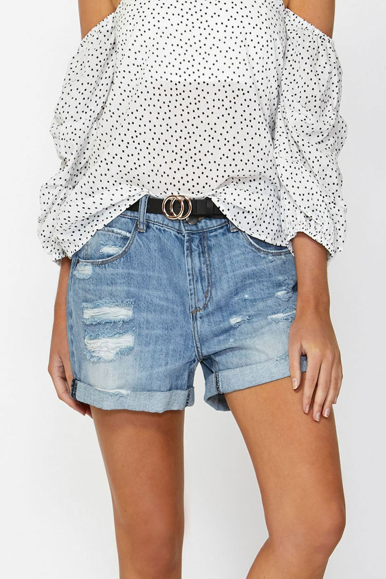 [TEST] Leah Distressed Cuffed Short