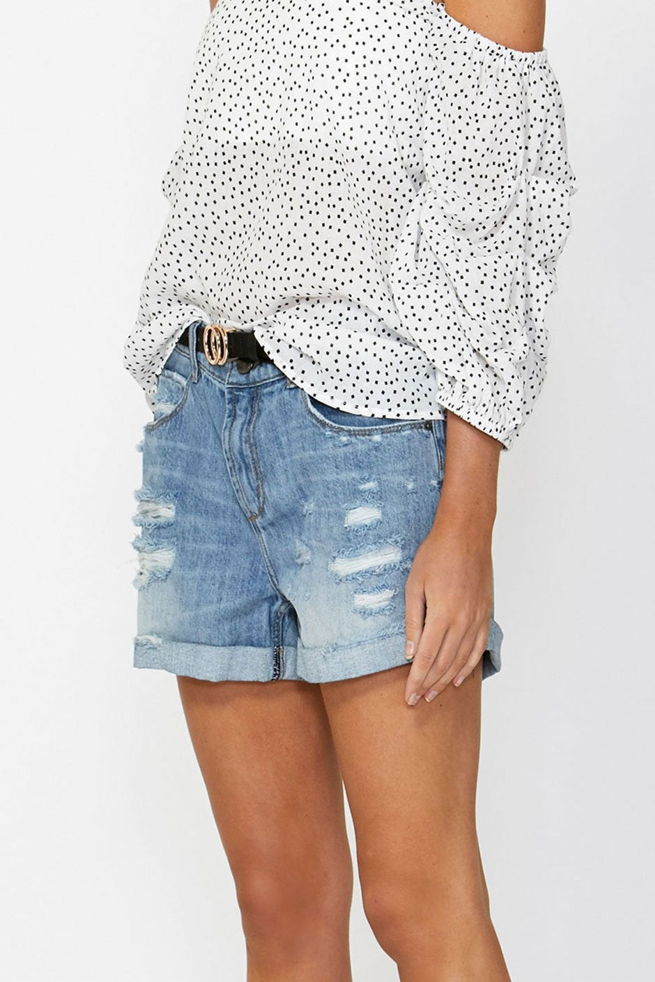 [TEST] Leah Distressed Cuffed Short