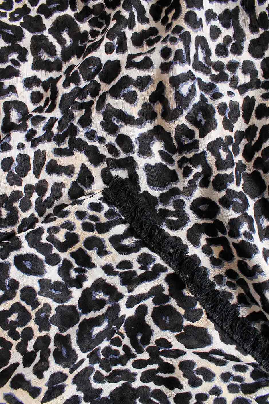 [TEST] Leopard Print Tassel Scarf