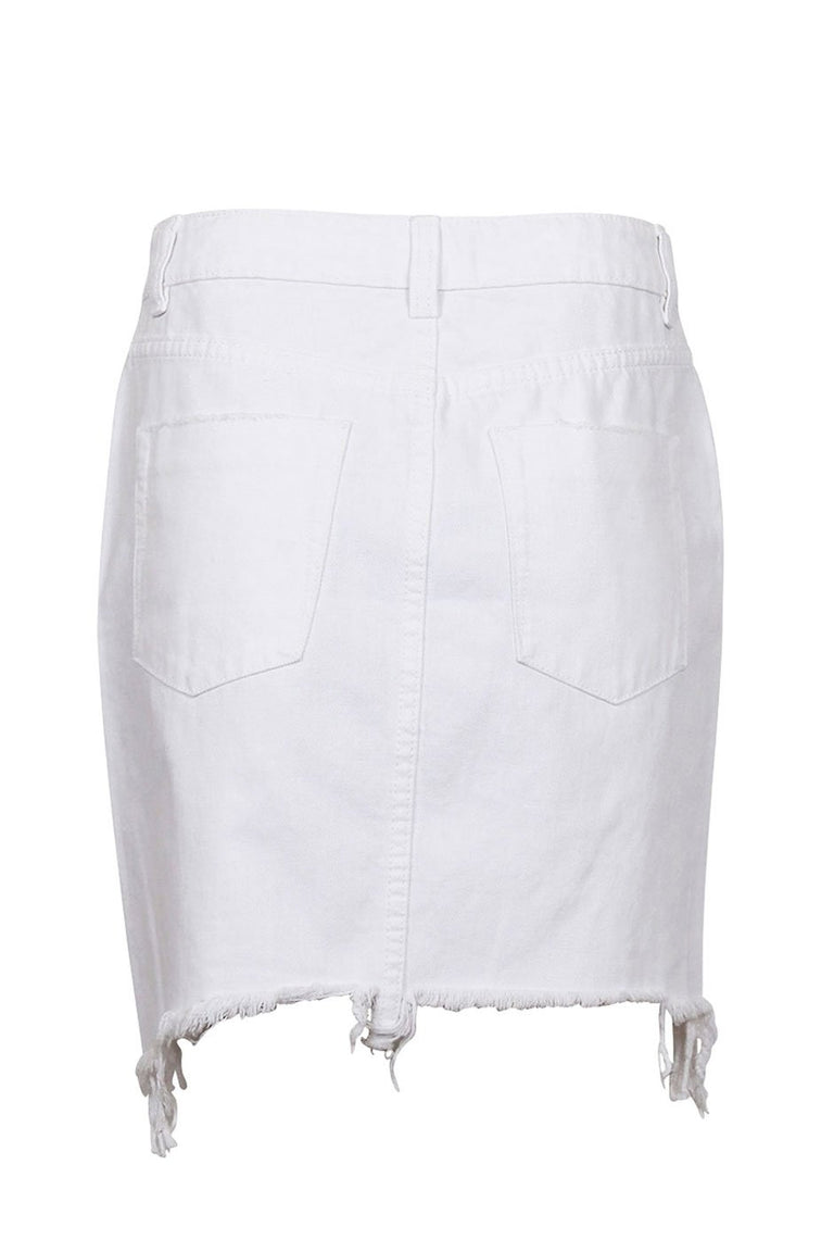 [TEST] Emma Chewed Hem Denim Mini