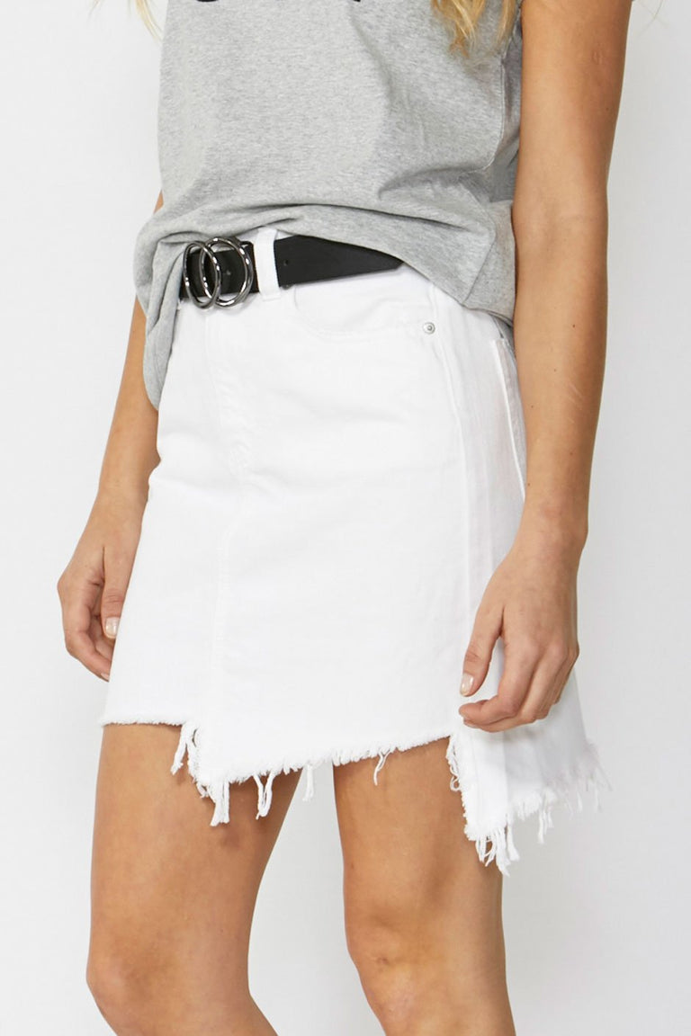 [TEST] Emma Chewed Hem Denim Mini