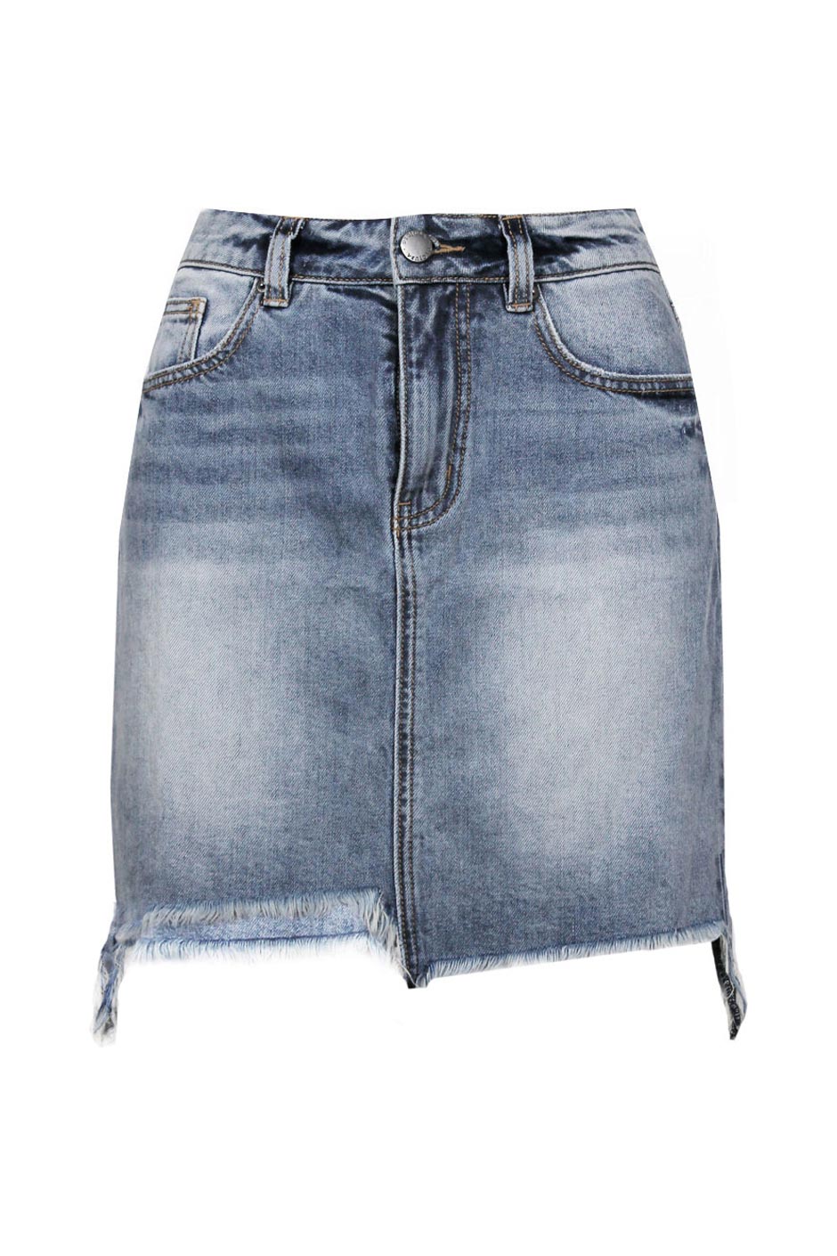[TEST] Emma Chewed Hem Denim Mini