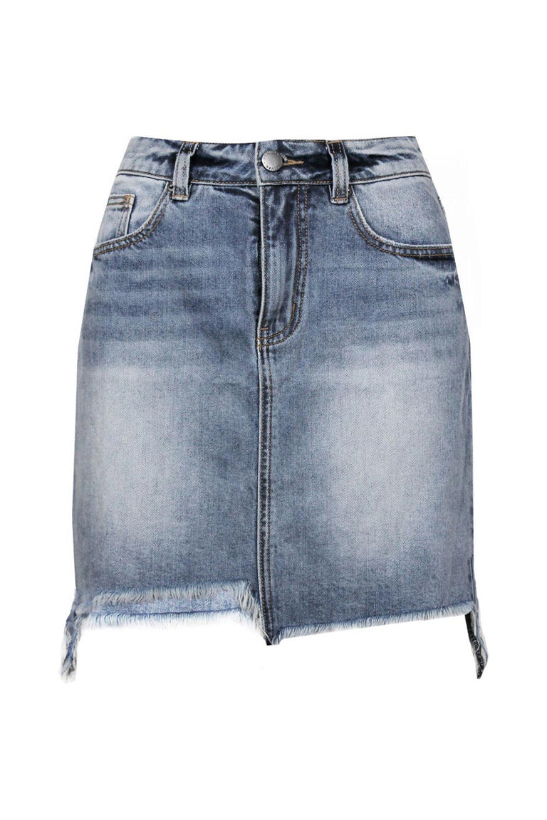 [TEST] Emma Chewed Hem Denim Mini