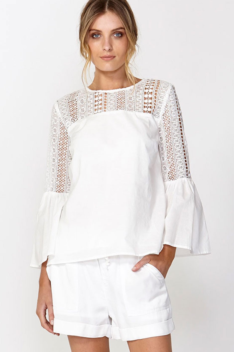 [TEST] Amy Lace Flared Sleeve Top