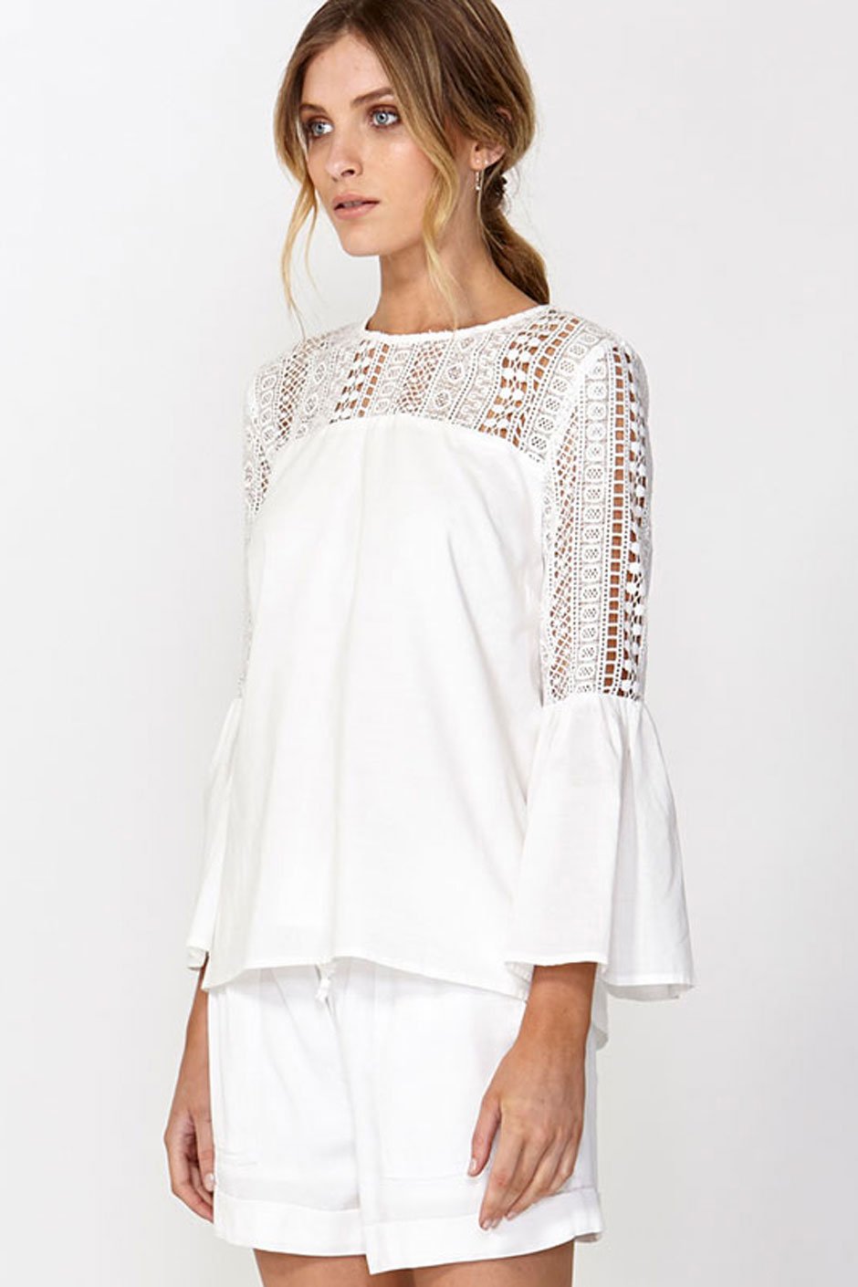 [TEST] Amy Lace Flared Sleeve Top