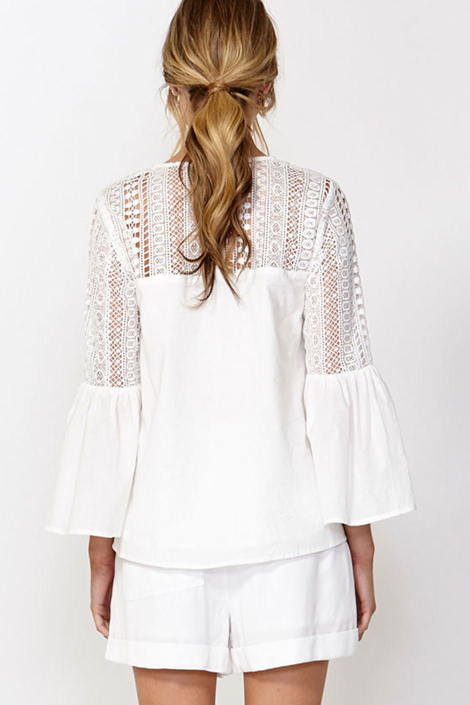 [TEST] Amy Lace Flared Sleeve Top