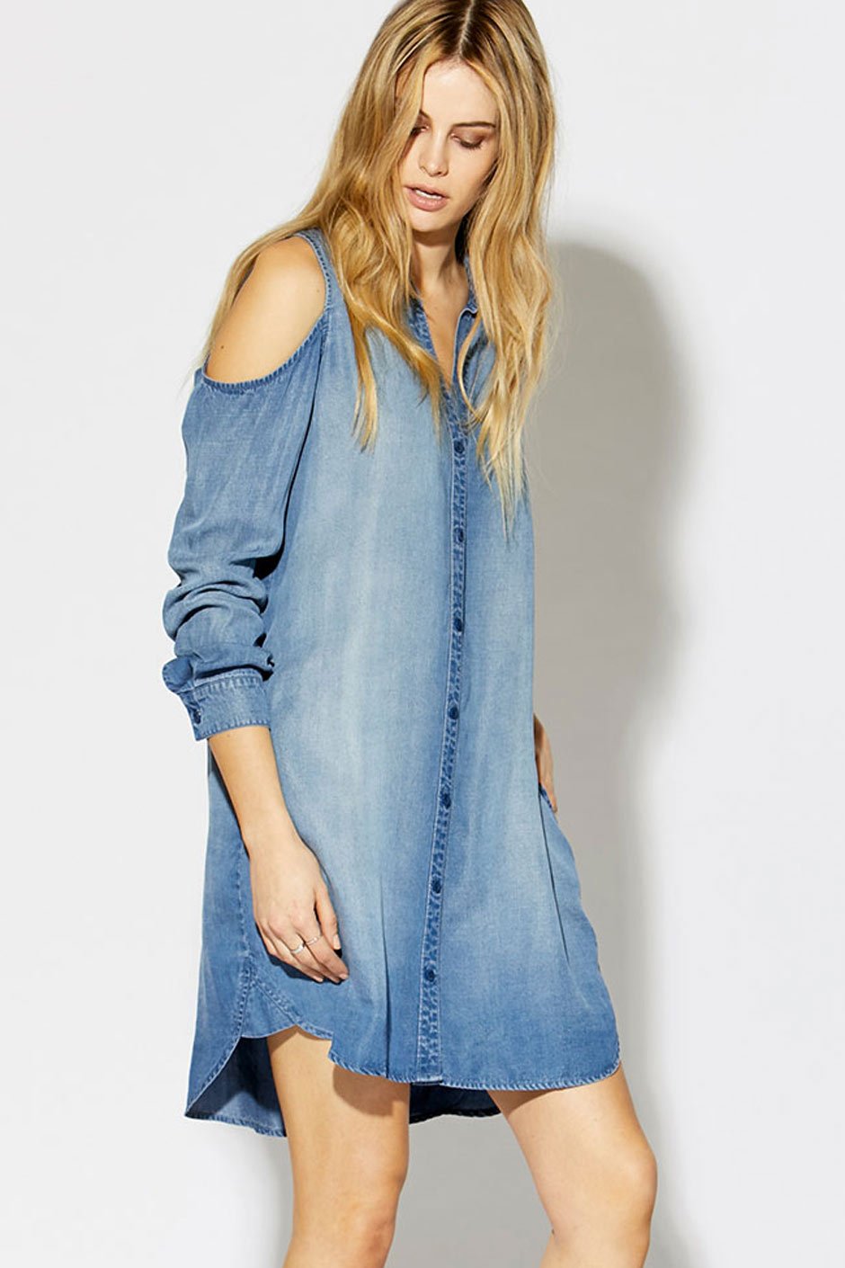 [TEST] Casey Cut Out Chambray Dress