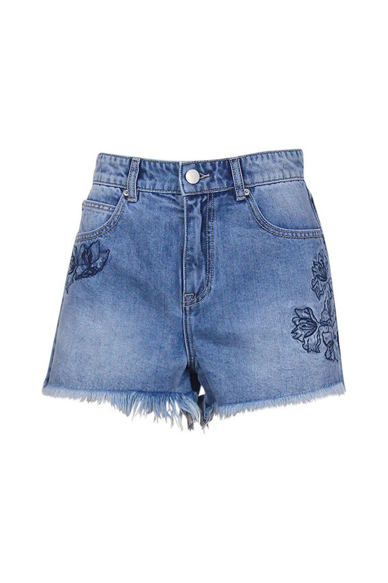 [TEST] Reese Embroidered Denim Short