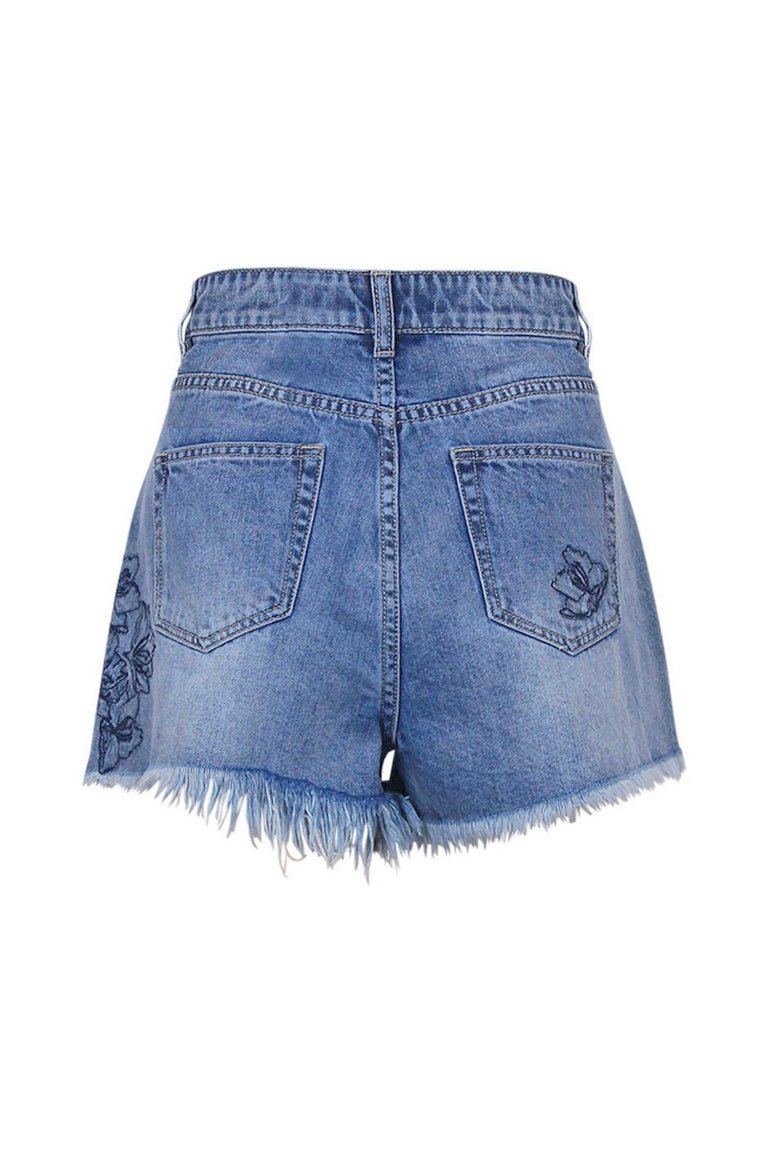 [TEST] Reese Embroidered Denim Short