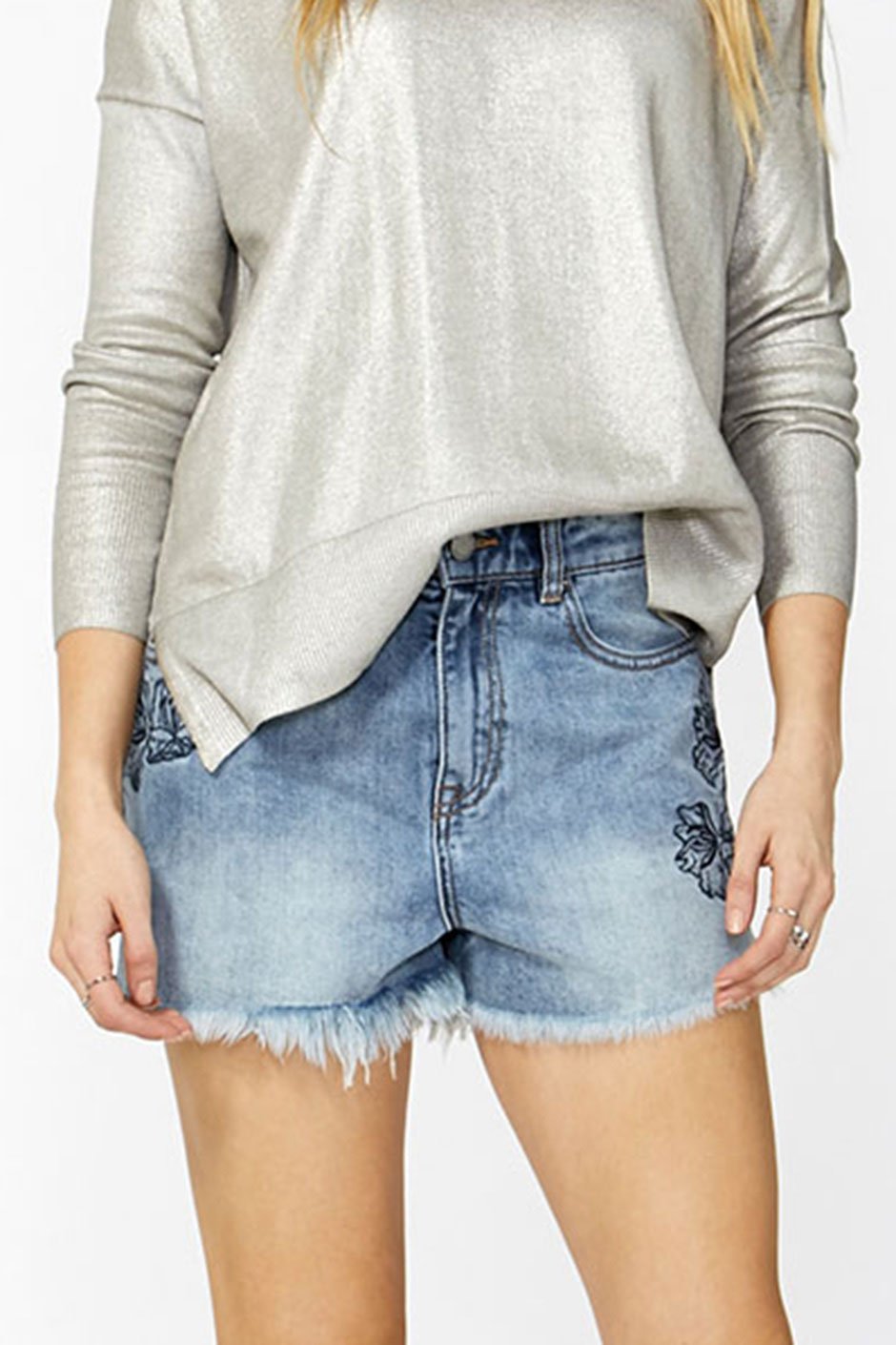 [TEST] Reese Embroidered Denim Short