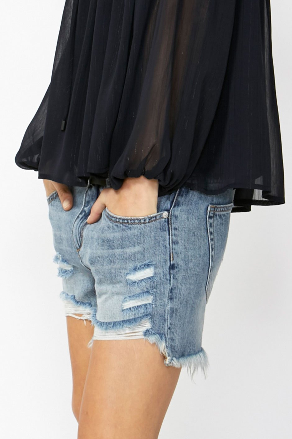 [TEST] Mya Distressed High Rise Short