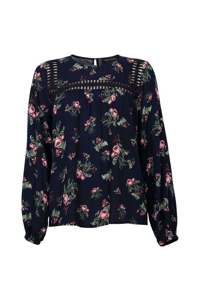 [TEST] Janelle Lace Trim Blouse