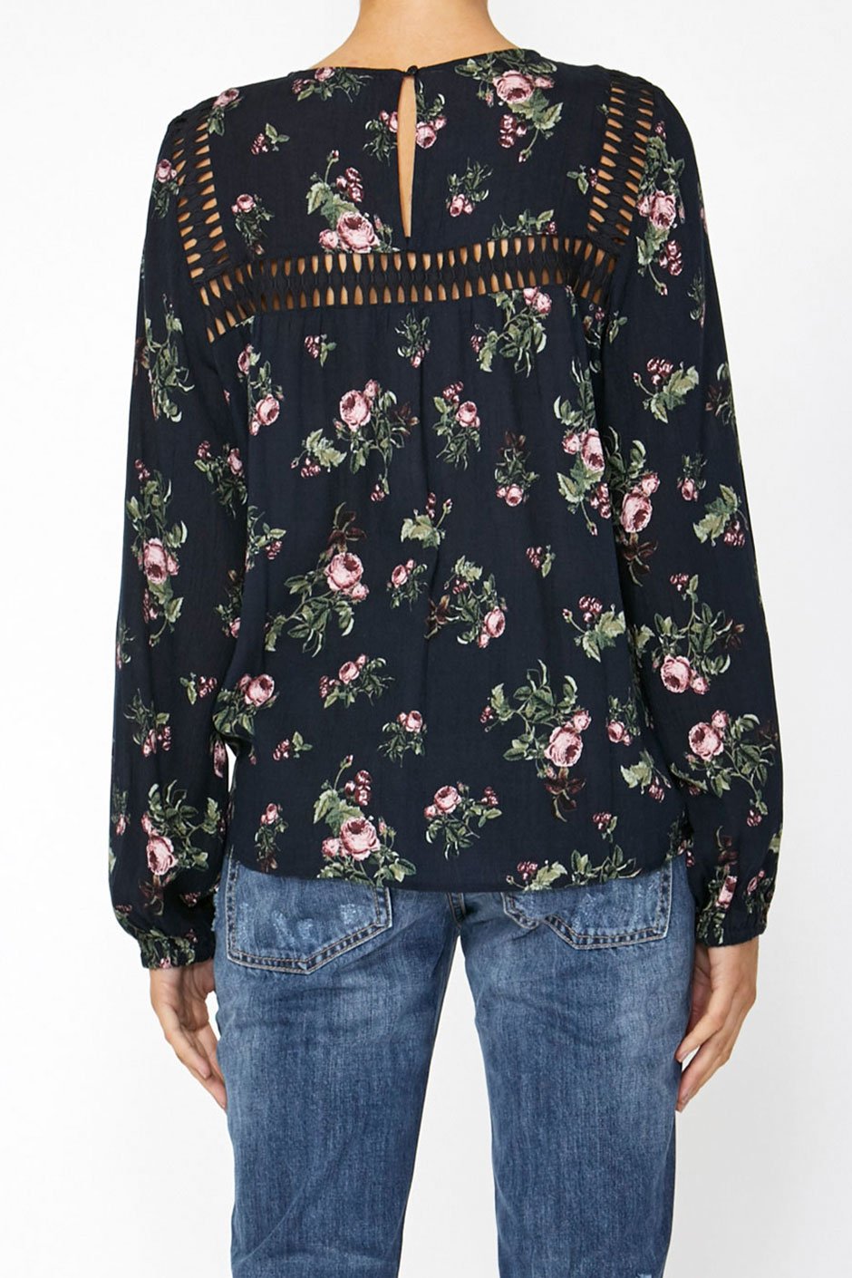 [TEST] Janelle Lace Trim Blouse