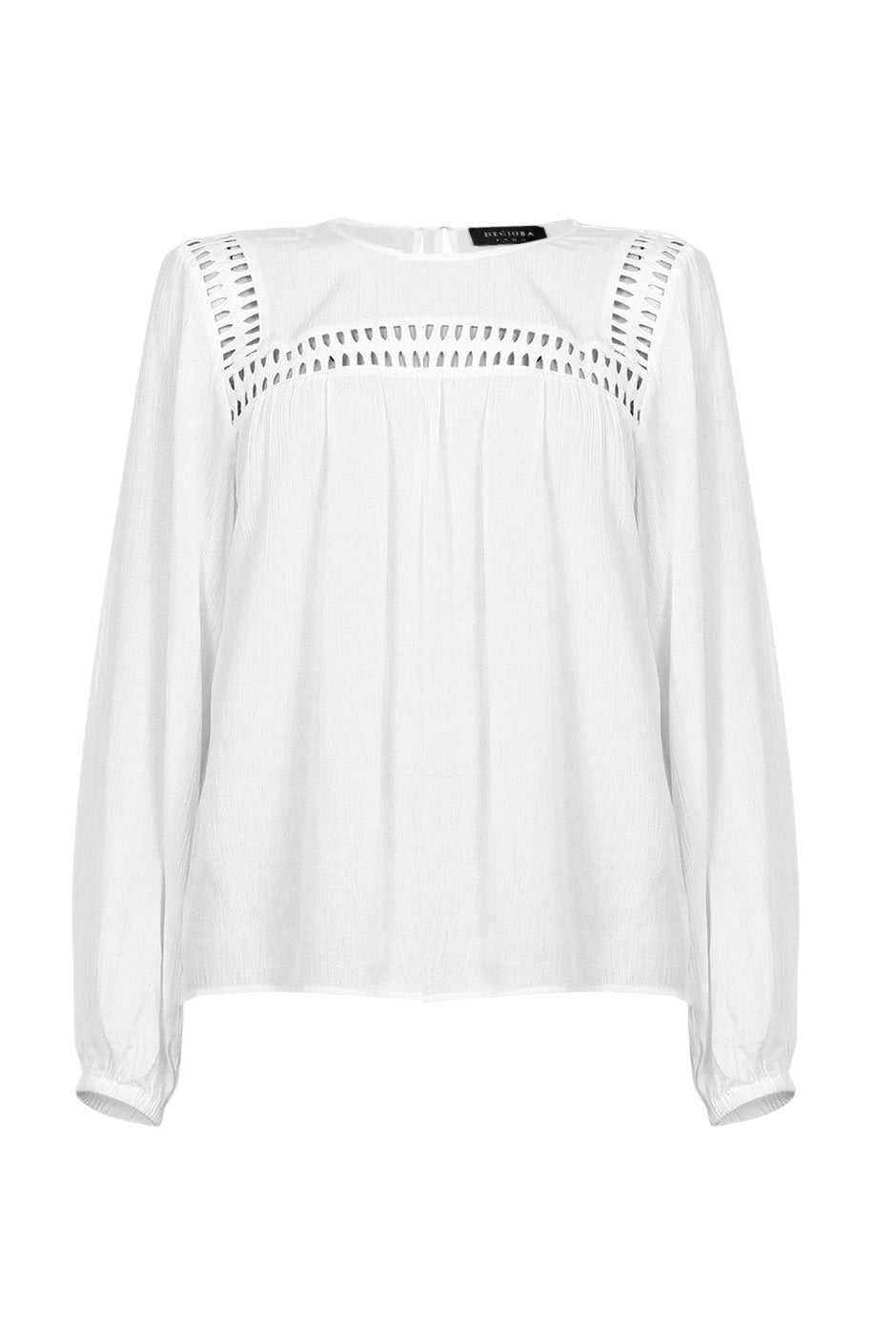 [TEST] Janelle Lace Trim Blouse