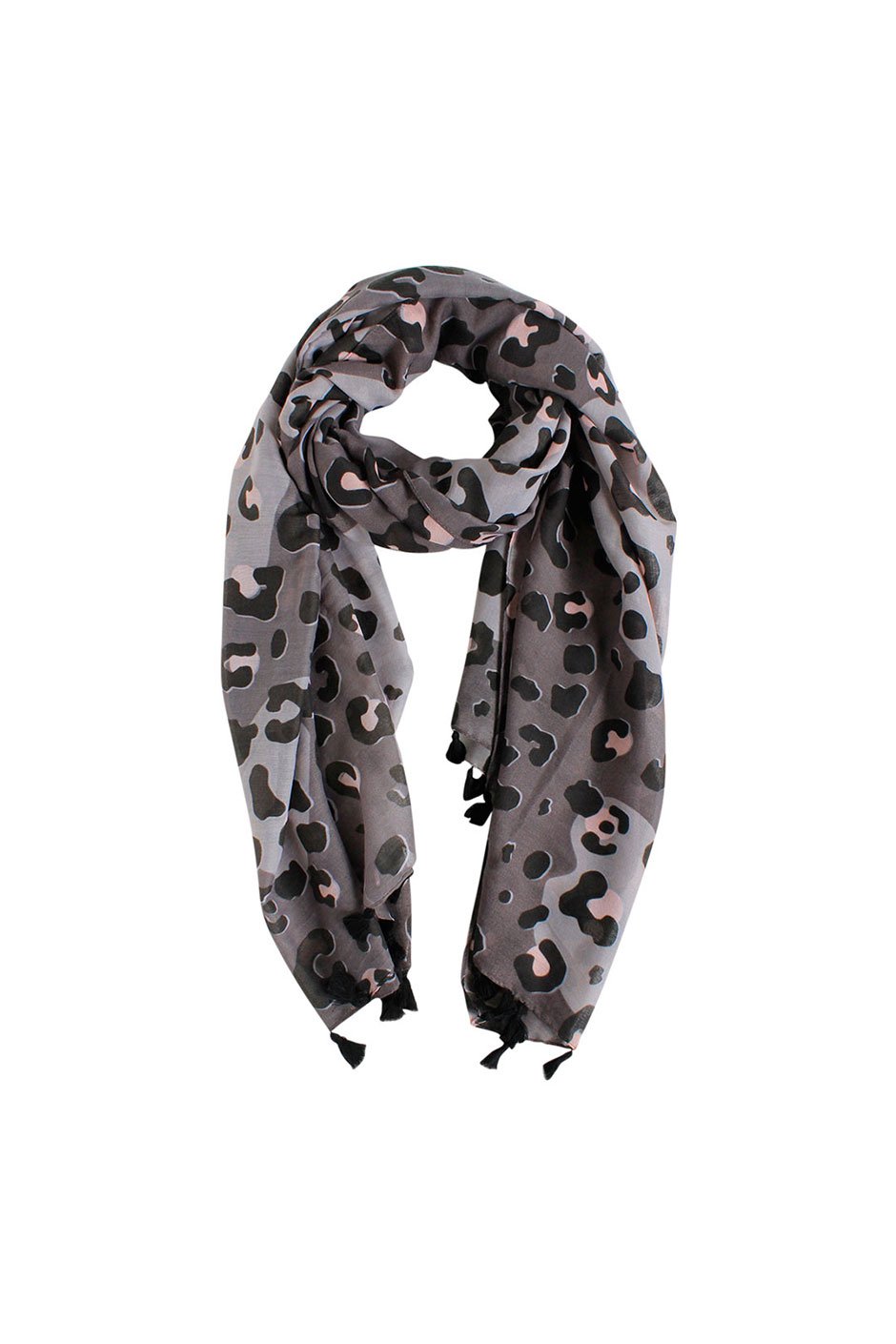 [TEST] Contrast Outline Leopard Scarf