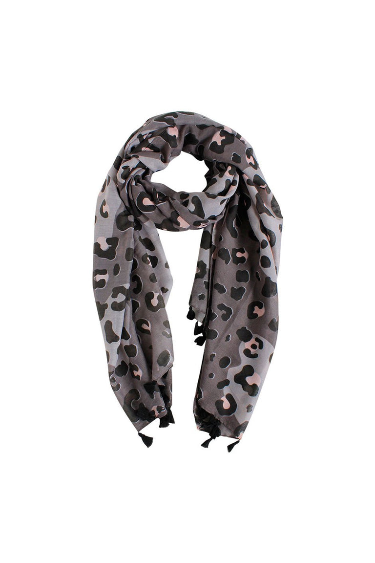 [TEST] Contrast Outline Leopard Scarf