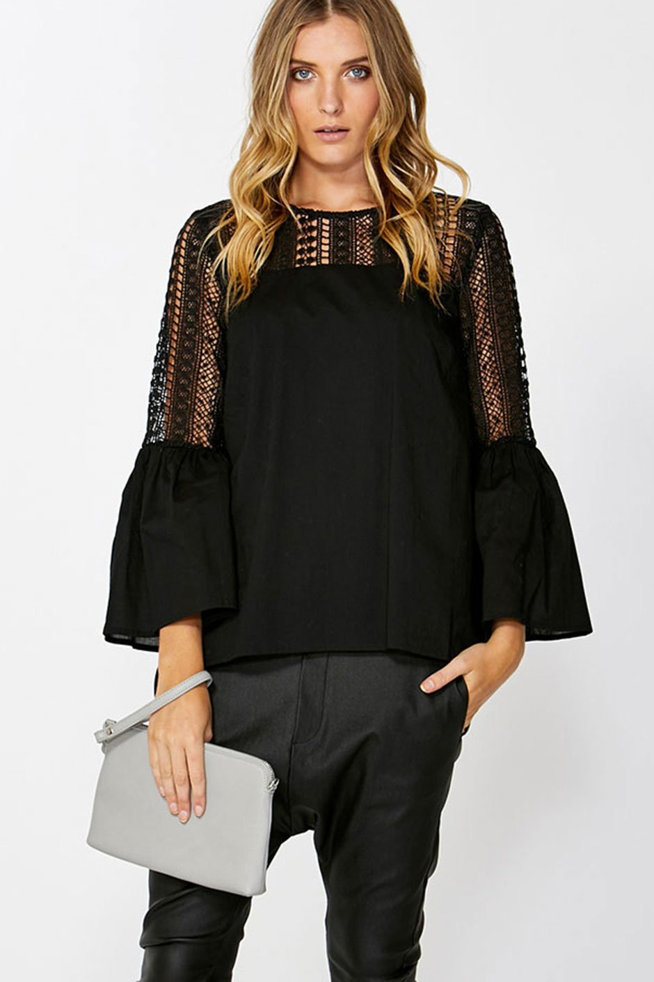 [TEST] O/E Amy Lace Flared Sleeve Top