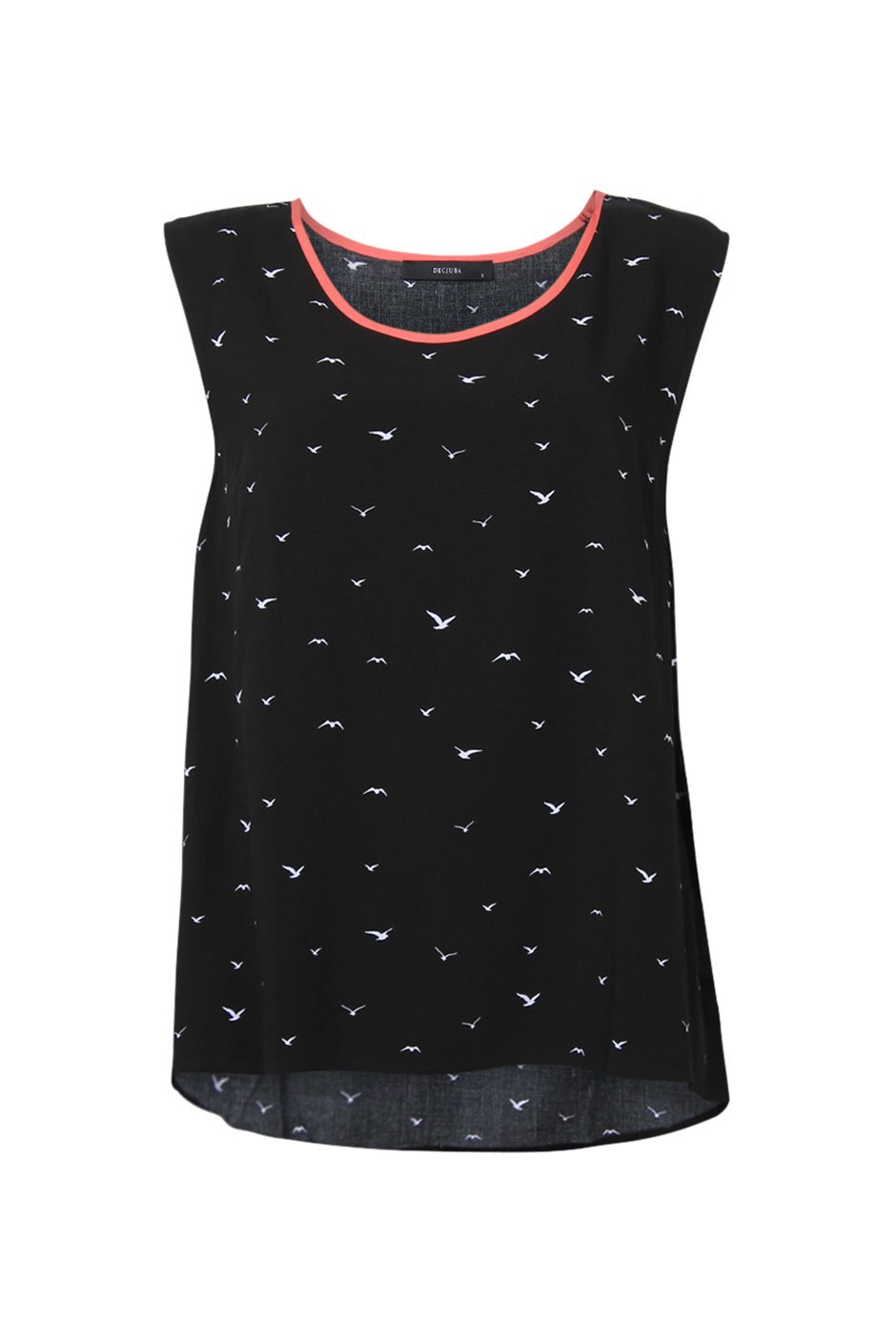[TEST] Ally Pop Trim Bird Print Top