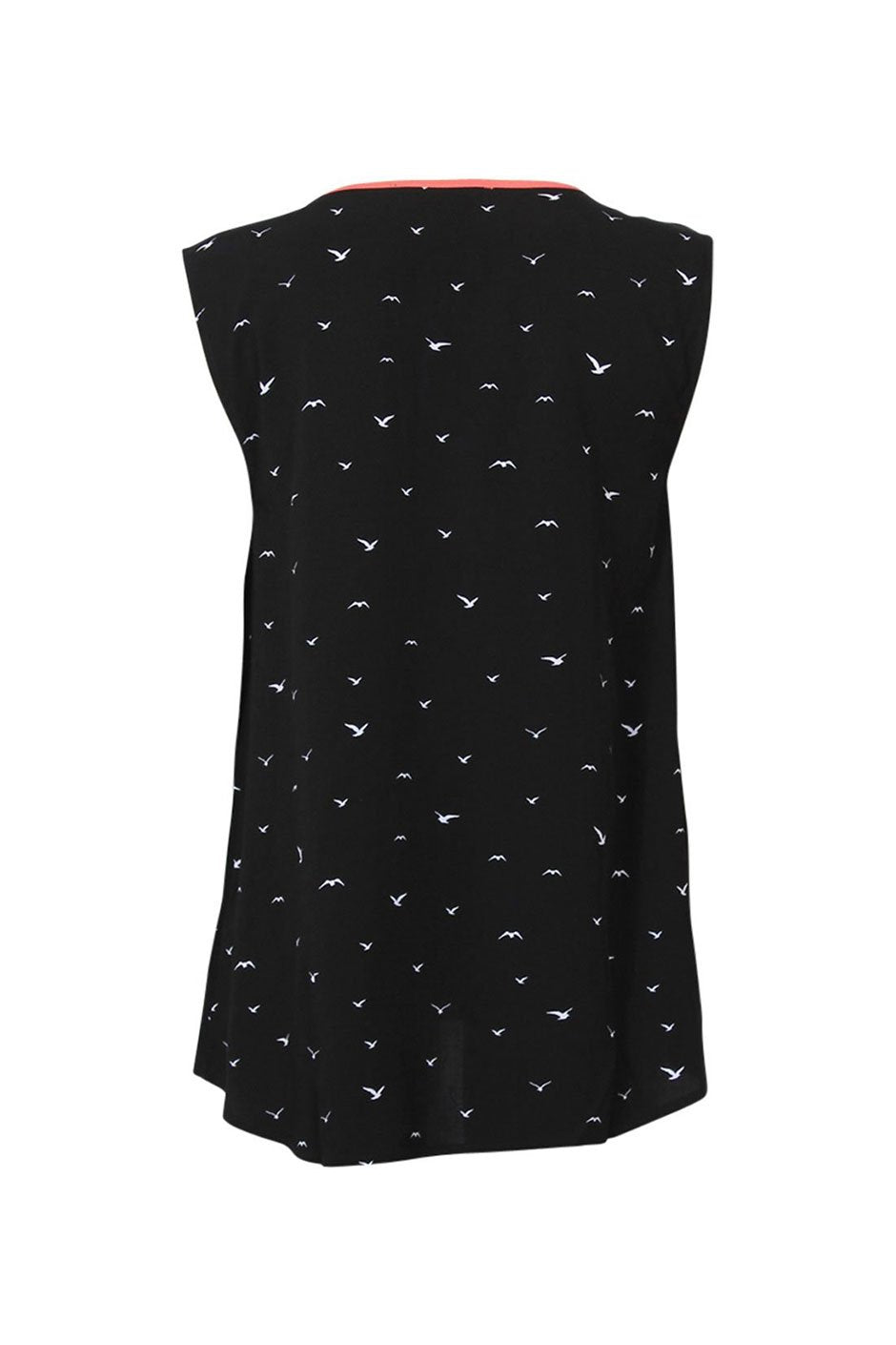 [TEST] Ally Pop Trim Bird Print Top