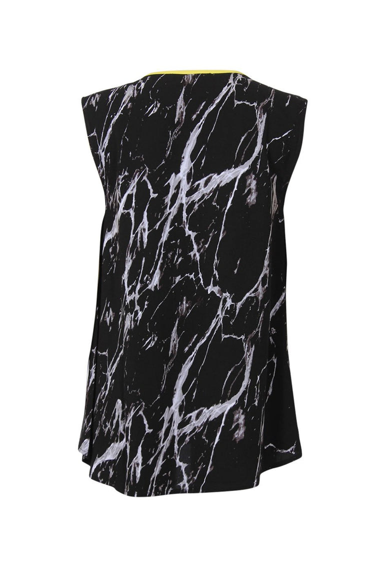 [TEST] Ally Pop Trim Marble Print Top