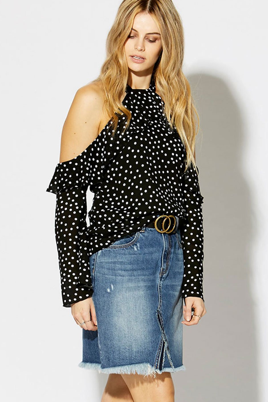 [TEST] Eliana Split Shoulder Spot Top