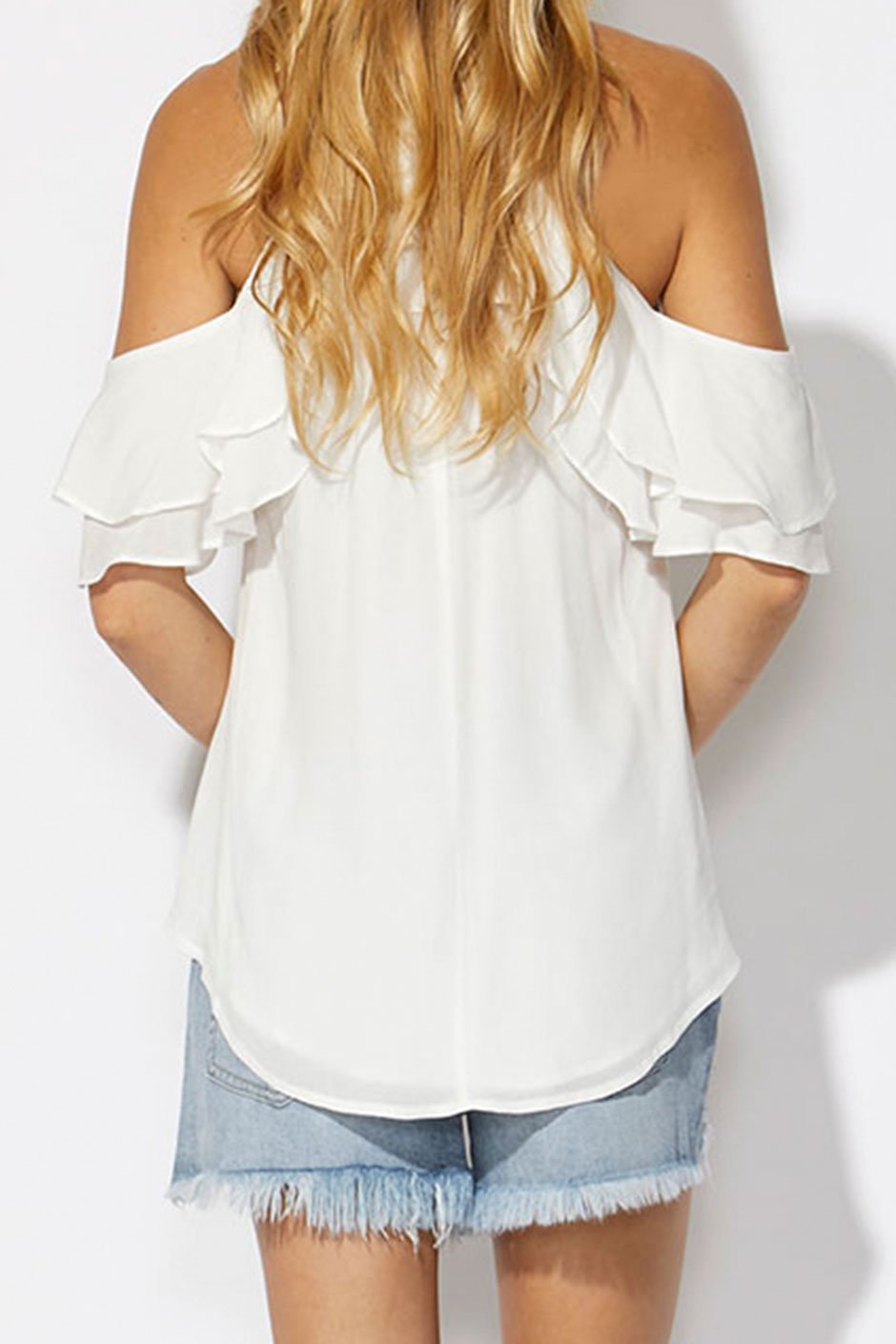 [TEST] Shae Ruffle Cold Shoulder Top