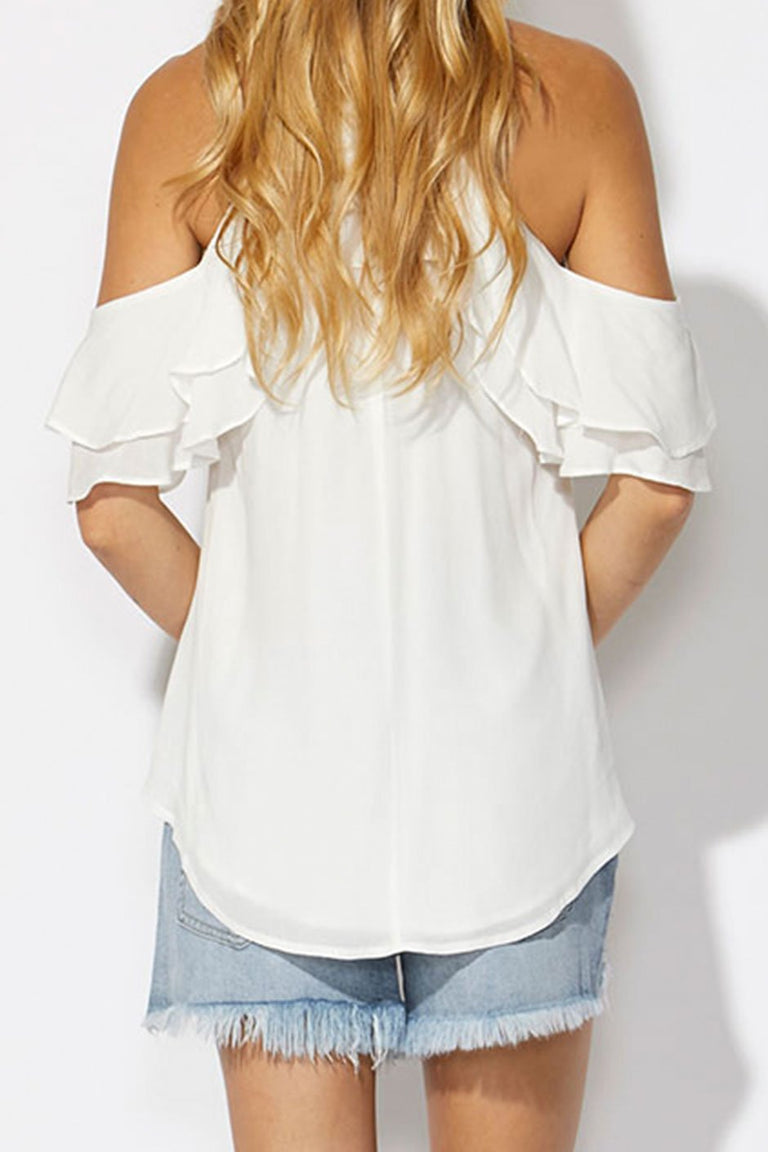 [TEST] Shae Ruffle Cold Shoulder Top