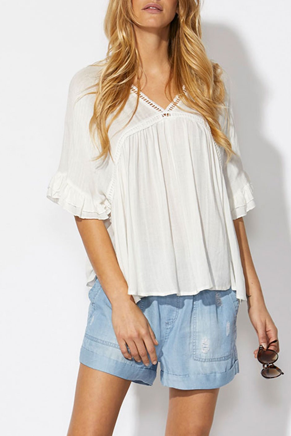 [TEST] Veronica Textured Vneck Blouse