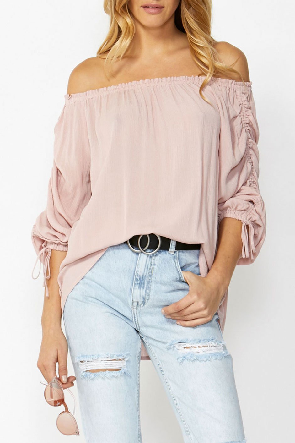 [TEST] Helena Ruched Off Shoulder Top