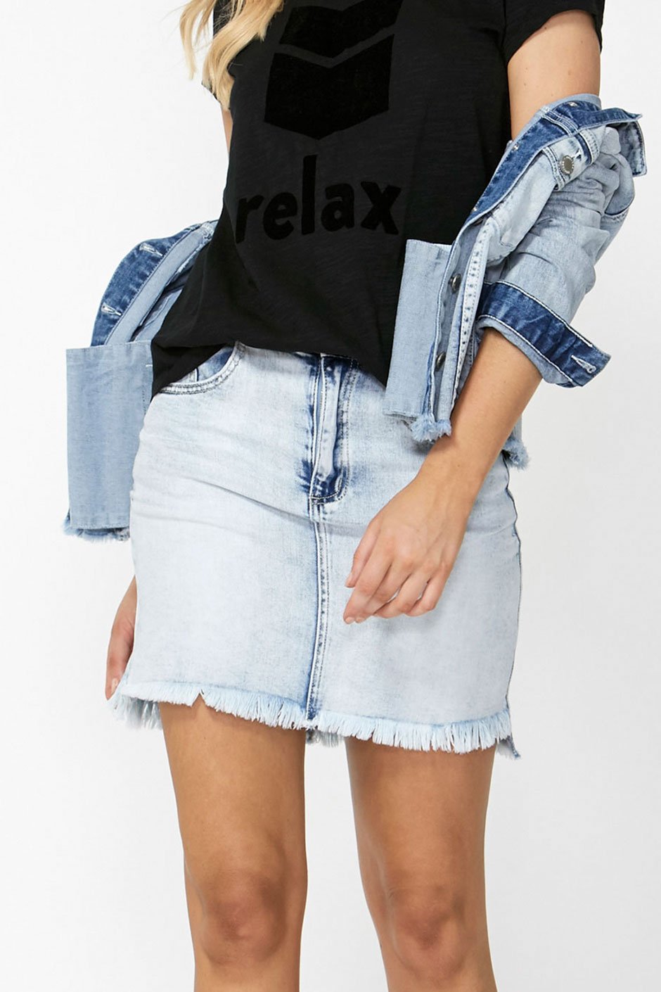 [TEST] Georgina Step Hem Mini Skirt