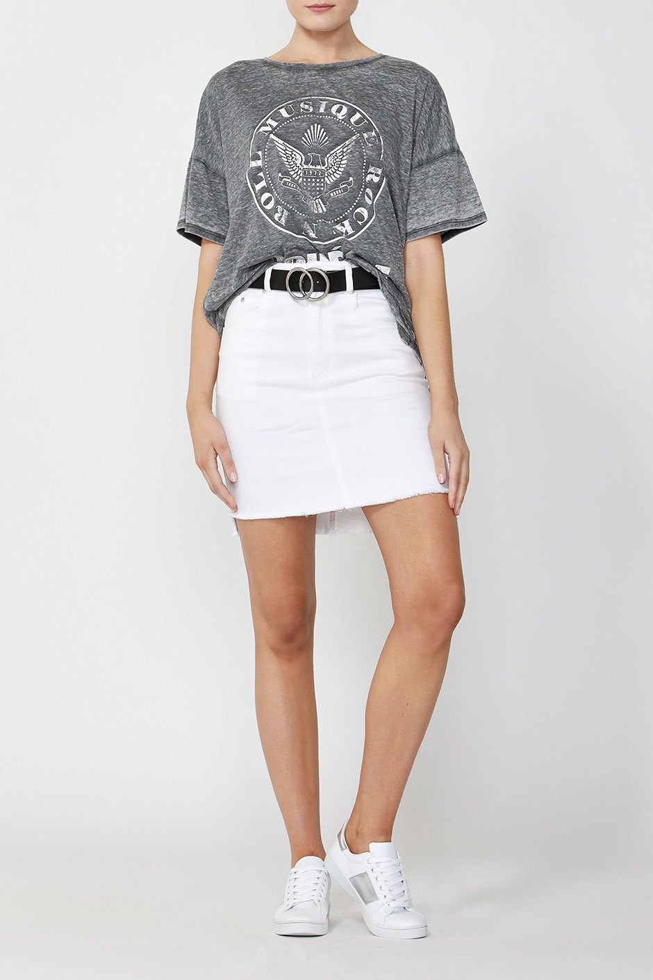 [TEST] Georgina Step Hem Mini Skirt