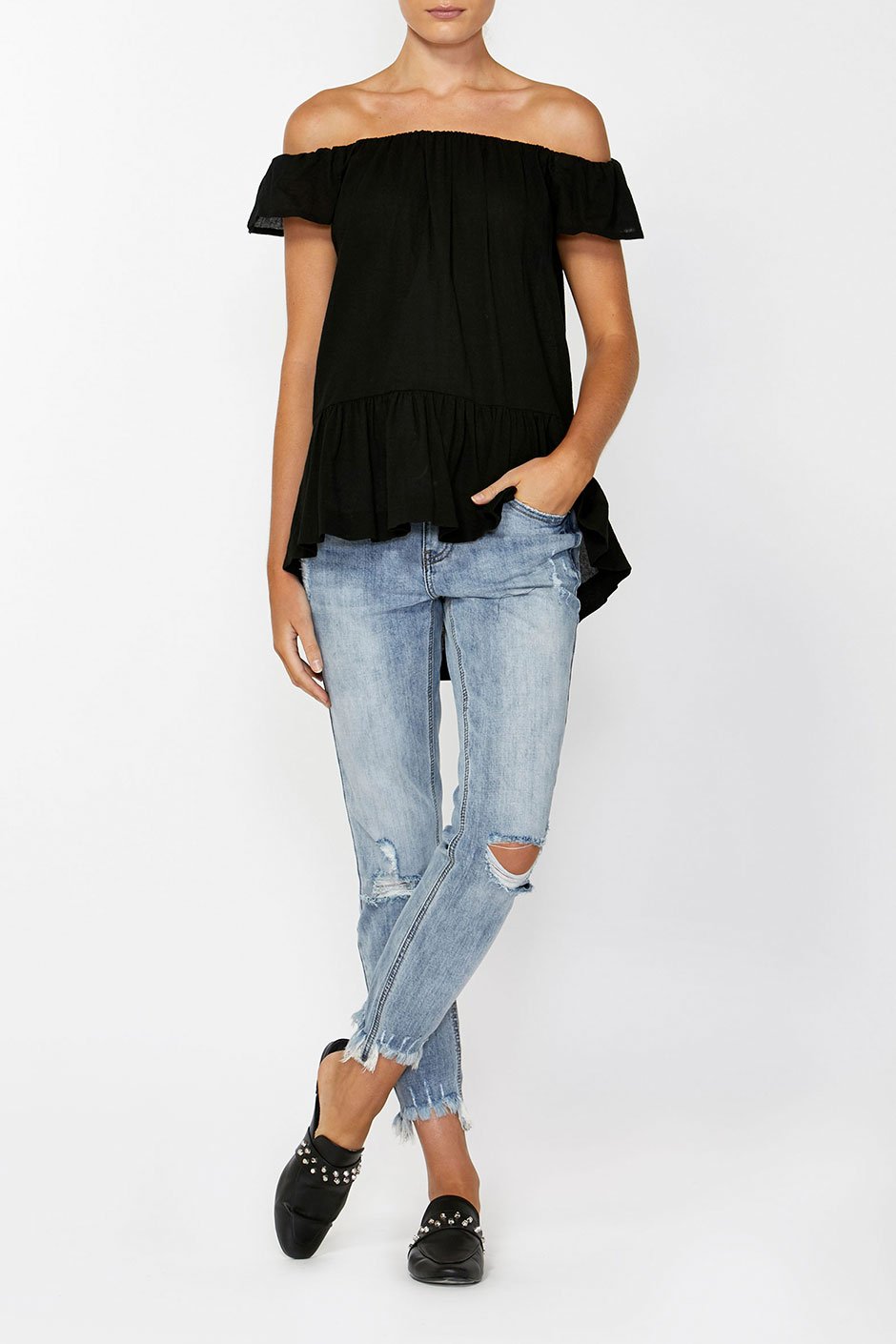 [TEST] Maisy Hi Low Off Shoulder Top