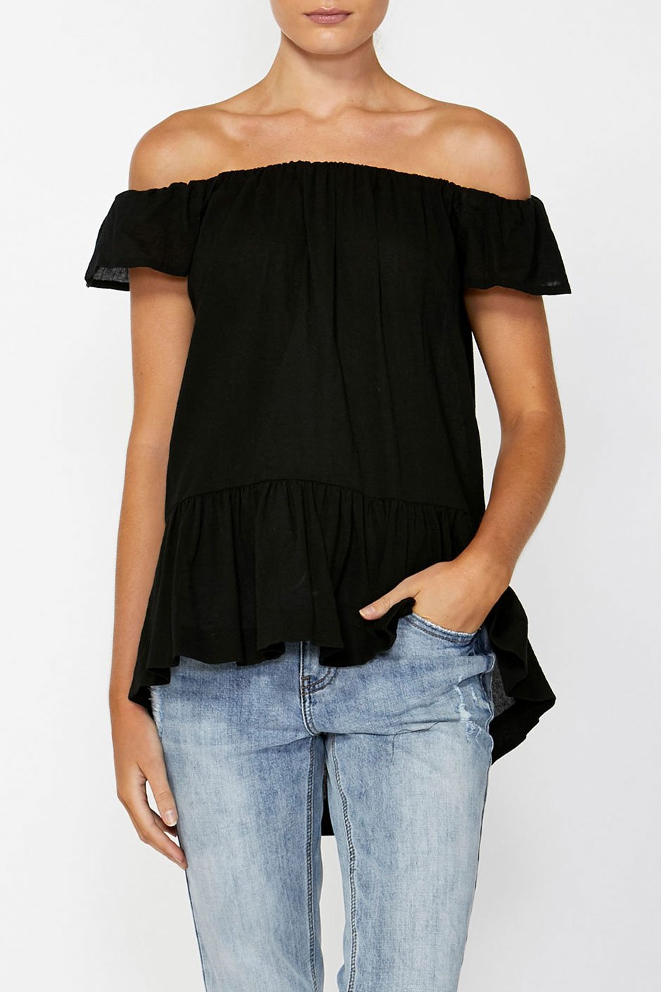 [TEST] Maisy Hi Low Off Shoulder Top