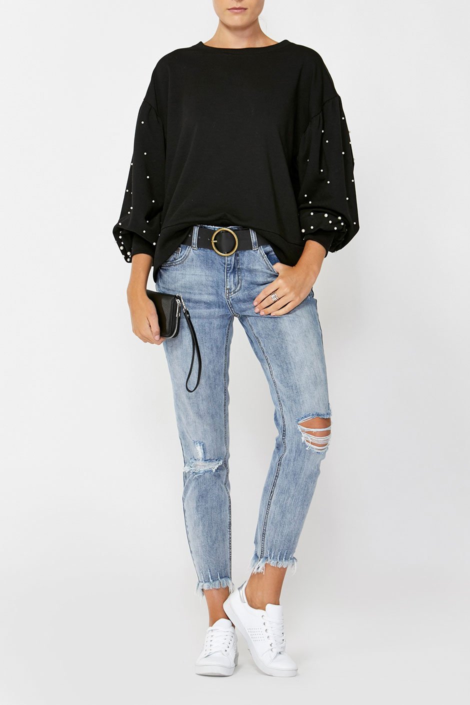 [TEST] Lisa Pearl Detail Sweat