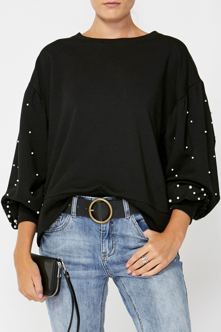 [TEST] Lisa Pearl Detail Sweat