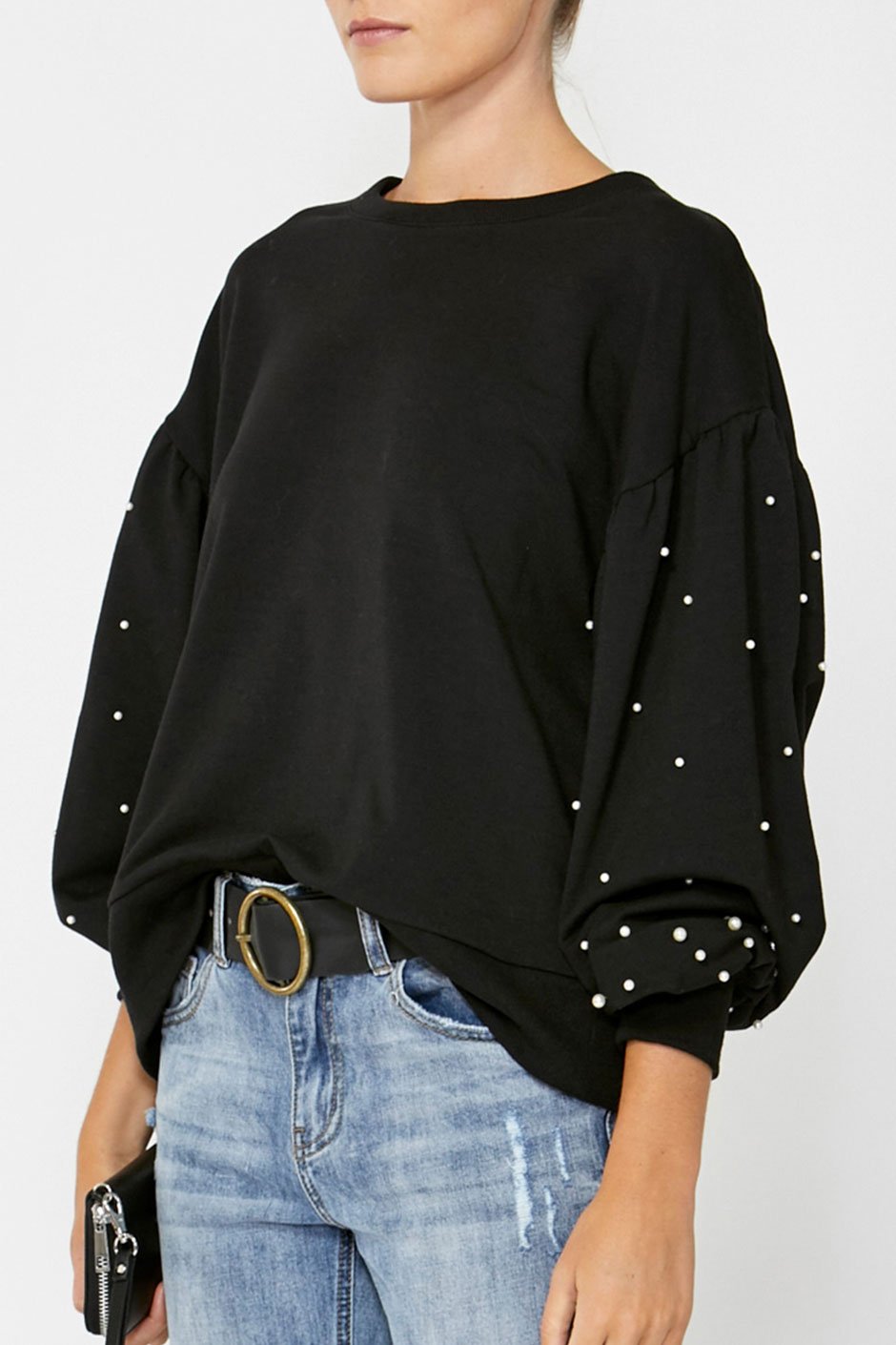 [TEST] Lisa Pearl Detail Sweat