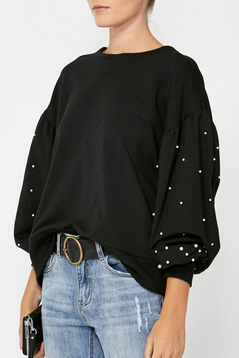 [TEST] Lisa Pearl Detail Sweat