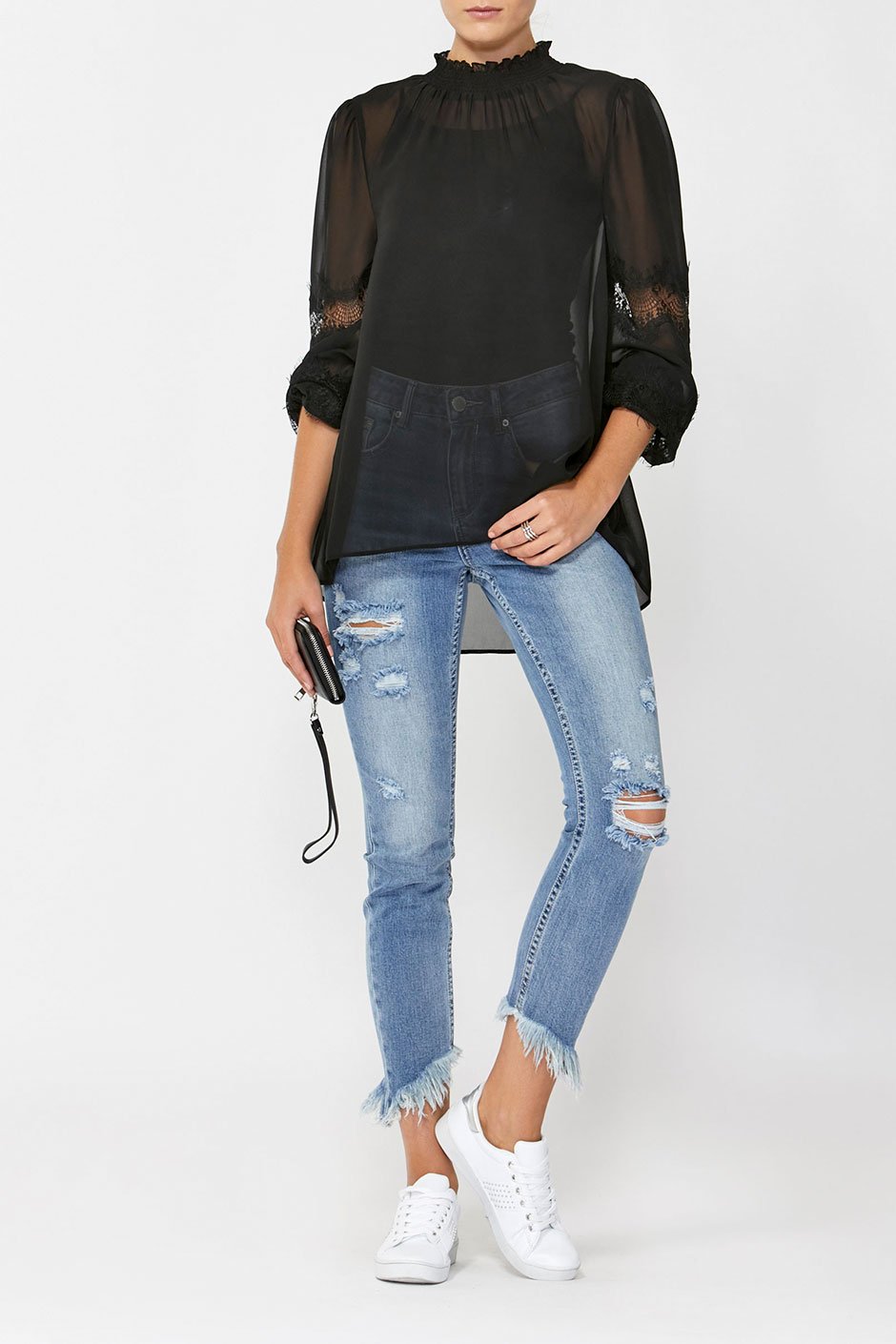 [TEST] Mina Lace High Neck Blouse