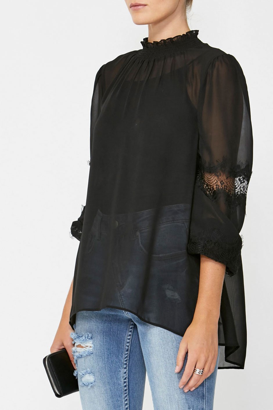 [TEST] Mina Lace High Neck Blouse