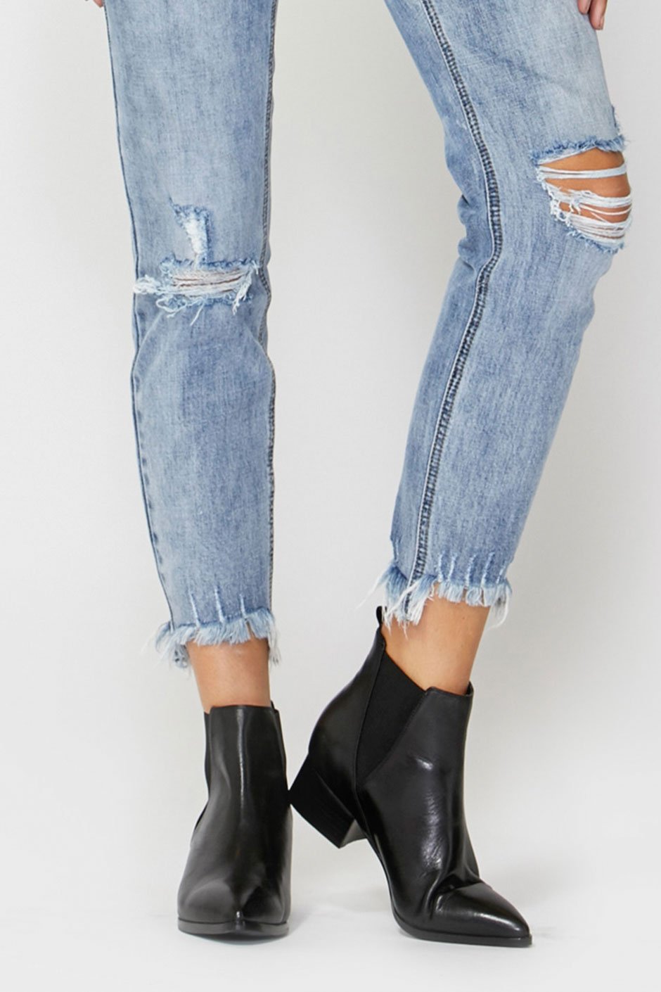 [TEST] Leather Mid Heel Boot