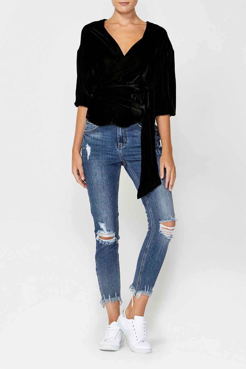 [TEST] Loretta Velvet Wrap Top