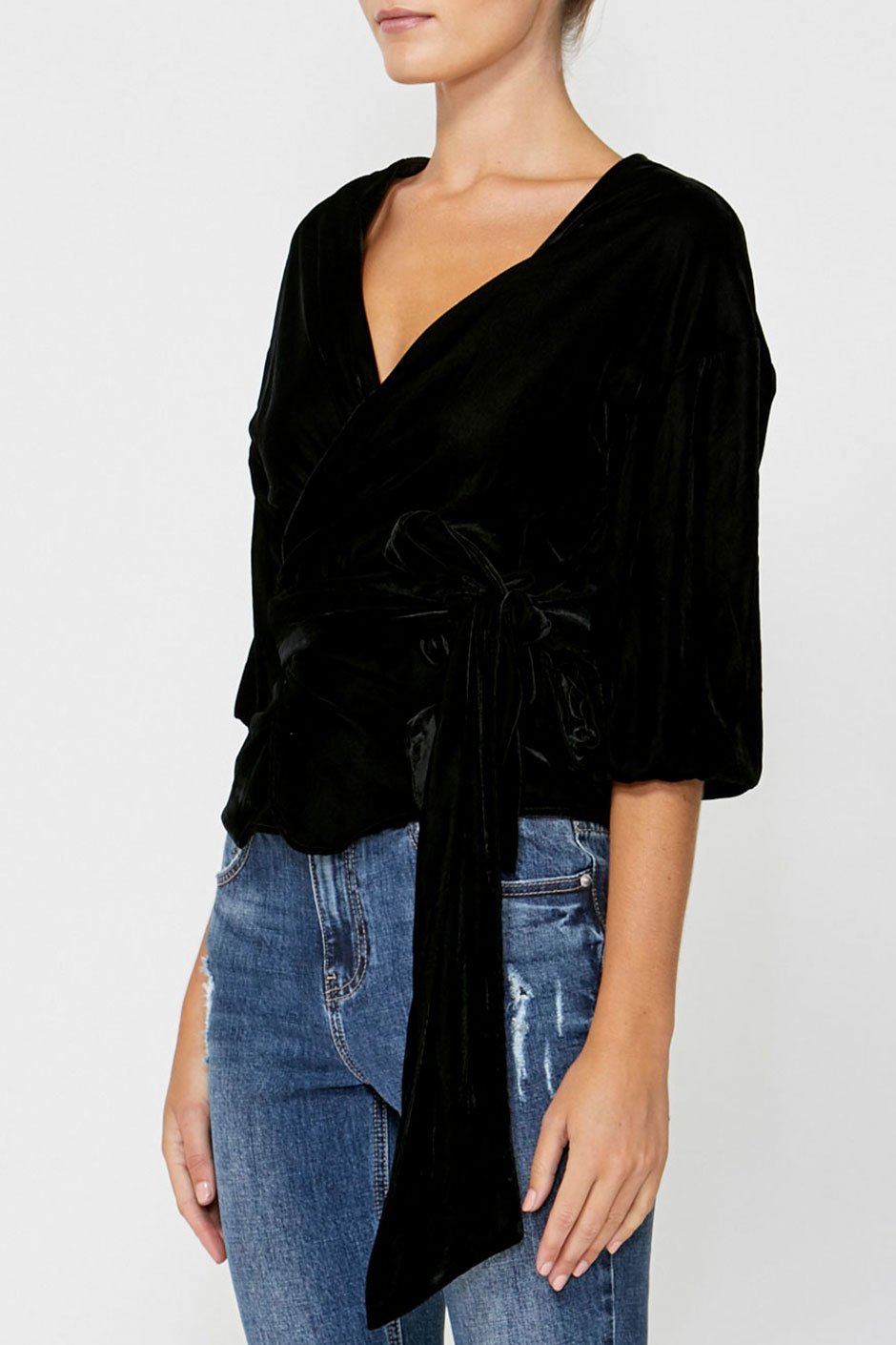[TEST] Loretta Velvet Wrap Top